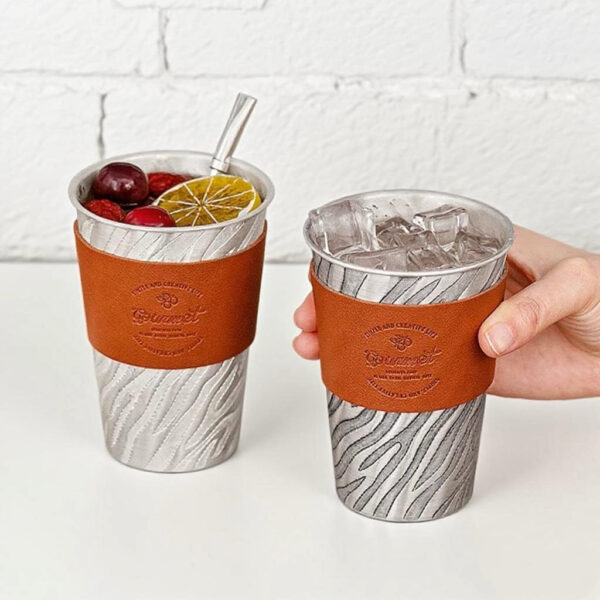999 Pure Silver Water Ripple Mug-Handmade Coffee Cup