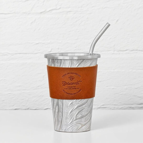 999 Pure Silver Water Ripple Mug-Handmade Coffee Cup