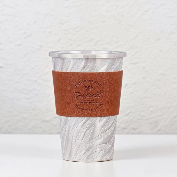 999 Pure Silver Water Ripple Mug-Handmade Coffee Cup