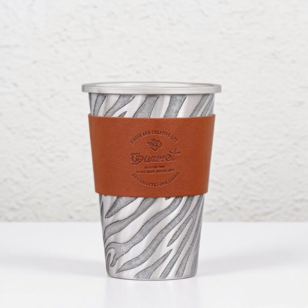 999 Pure Silver Water Ripple Mug-Handmade Coffee Cup