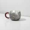 999 Pure Silver Cup - Hand-Engraved Peony Flower Design