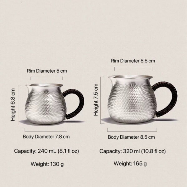 Pure 999 Silver Hammered Teacup - Tea Division Cup
