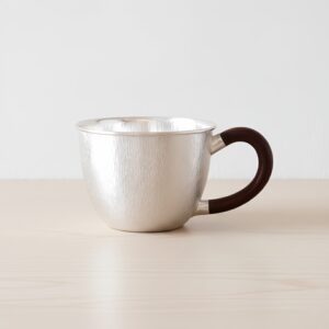 Handmade Ribbed Pure Silver Cup - 999 Fine Silver Craftsmanship