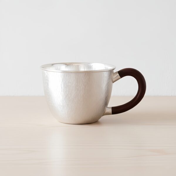 20250928164141 Handmade Ribbed Pure Silver Cup - 999 Fine Silver Craftsmanship