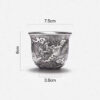 Dragon Engraved Silver Cup-999 Pure Silver, Double-Wall Insulated