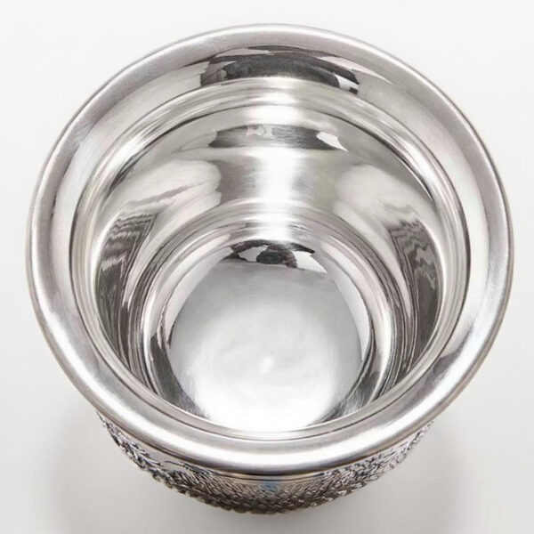 Dragon Engraved Silver Cup-999 Pure Silver, Double-Wall Insulated