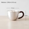 Handmade Ribbed Pure Silver Cup - 999 Fine Silver Craftsmanship