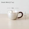 Handmade Ribbed Pure Silver Cup - 999 Fine Silver Craftsmanship