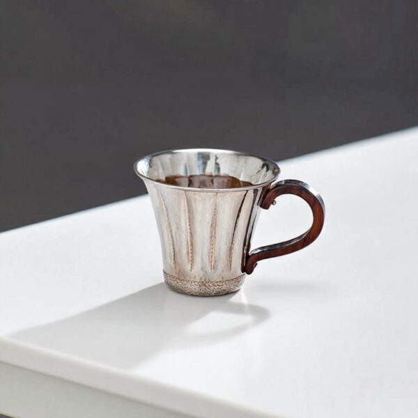 999 Pure Silver Handmade Coffee Cup - Heat Insulated Luxury Mug