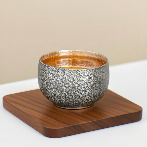 Wasteland Pattern Silver Cup - 999 Pure Silver Handcrafted Cup