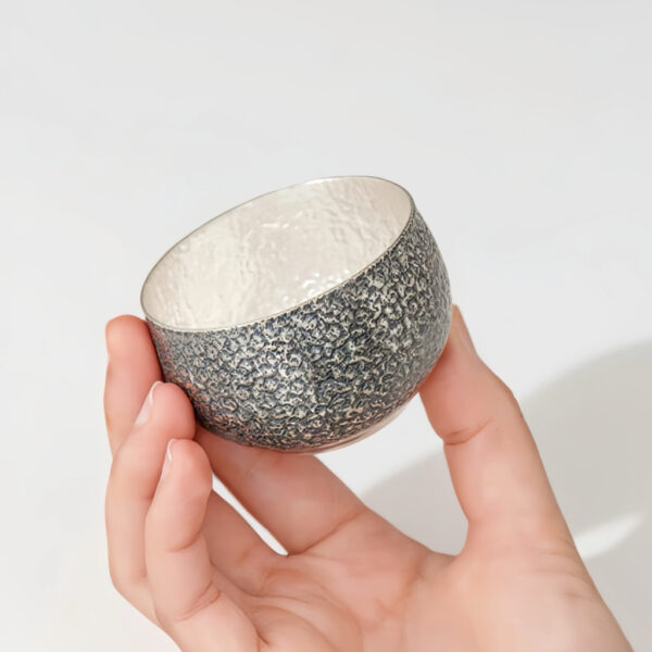 Wasteland Pattern Silver Cup - 999 Pure Silver Handcrafted Cup
